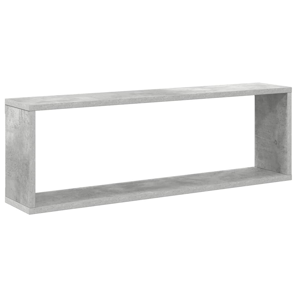 Kockaste zidne police 4 kom boja betona 80x15x26,5 cm drvene