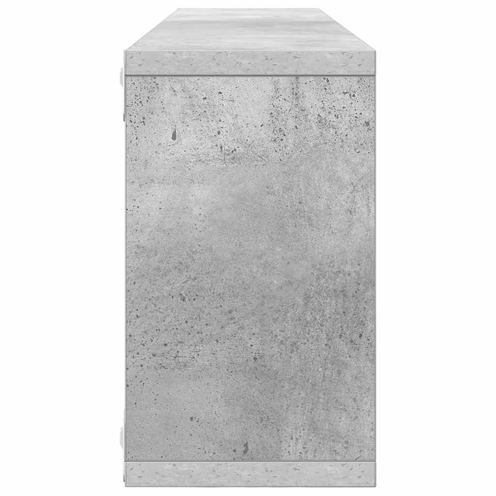 Kockaste zidne police 4 kom boja betona 80x15x26,5 cm drvene