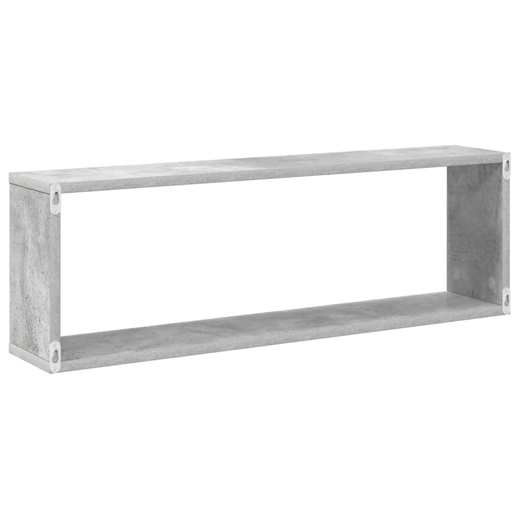 Kockaste zidne police 4 kom boja betona 80x15x26,5 cm drvene