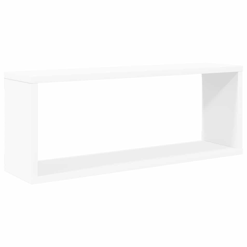 Kockaste zidne police 2 kom bijele 60 x 15 x 23 cm drvene