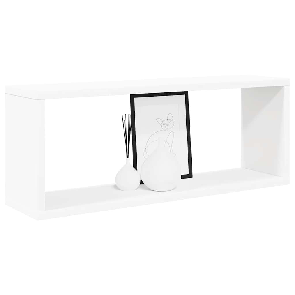 Kockaste zidne police 4 kom bijele 60 x 15 x 23 cm drvene