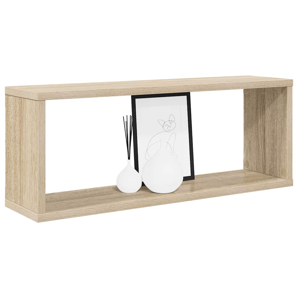 Kockaste zidne police 4 kom boja hrasta 60 x 15 x 23 cm drvene