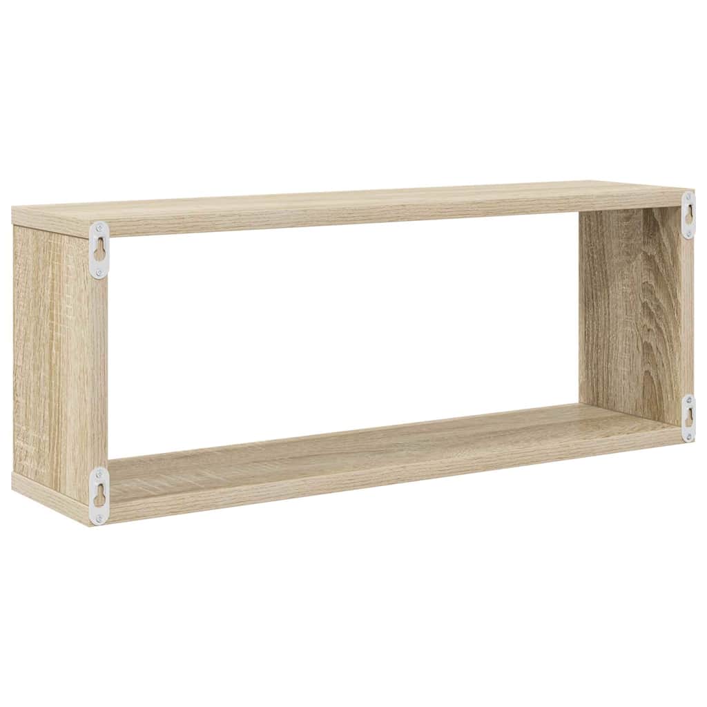 Kockaste zidne police 6 kom boja hrasta 60 x 15 x 23 cm drvene