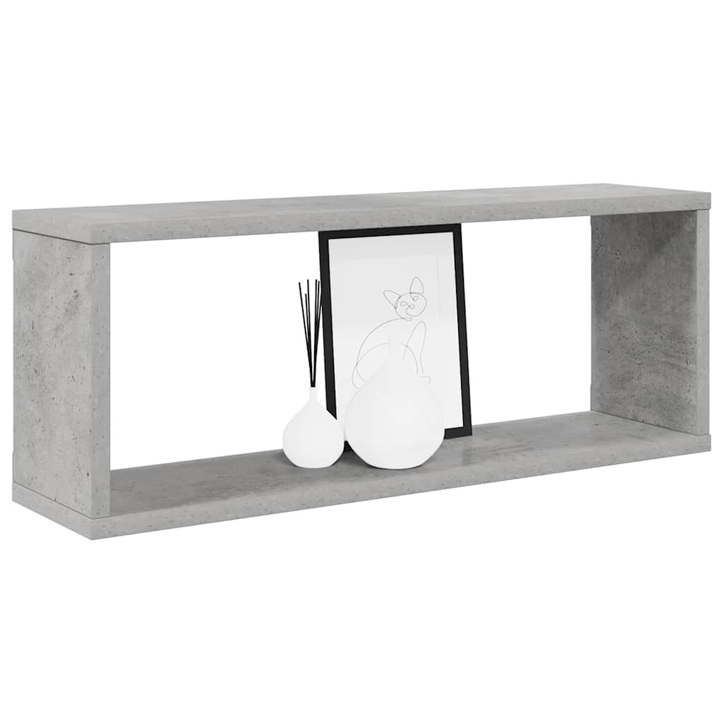 Kockaste zidne police 2 kom boja betona 60 x 15 x 23 cm drvene