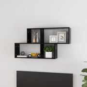 Zidna polica crna 100 x 18 x 53 cm konstruirano drvo