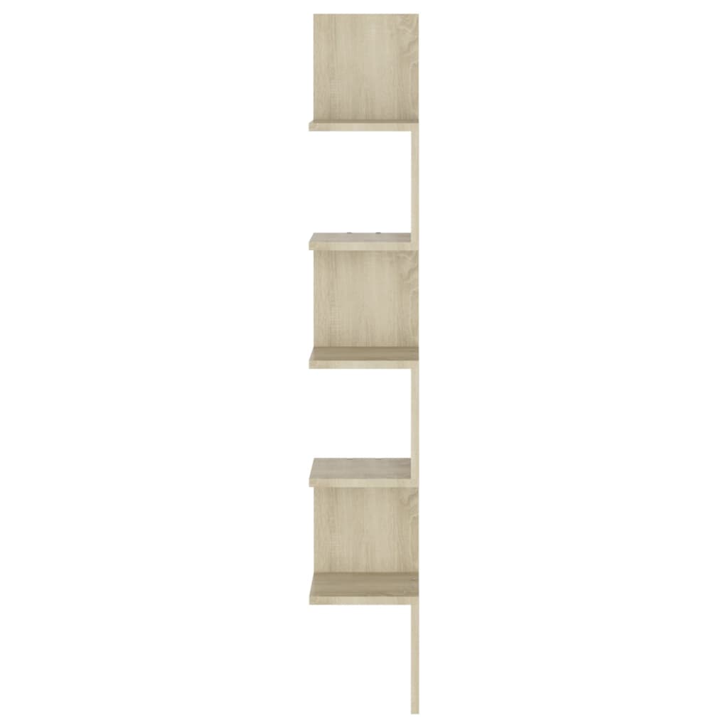 Zidne kutne police boja hrasta sonome 20 x 20 x 127,5 cm drvene