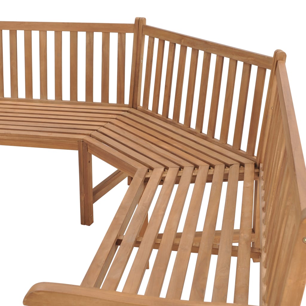 Kutna vrtna klupa 185 x 185 x 90 cm od masivne tikovine