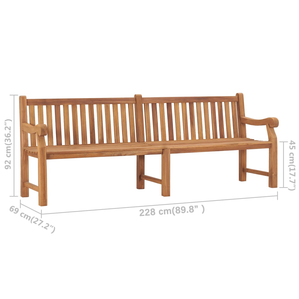 Vrtna klupa 228 cm od masivne tikovine