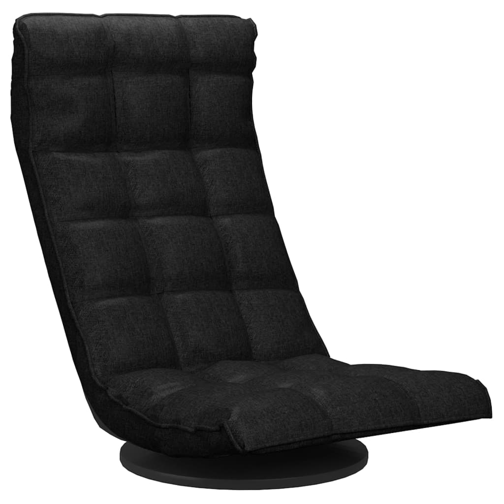 Okretna podna stolica od tkanine crna
