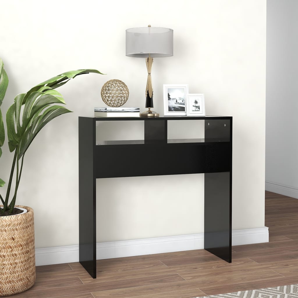 Konzolni stol crni 78 x 30 x 80 cm od konstruiranog drva