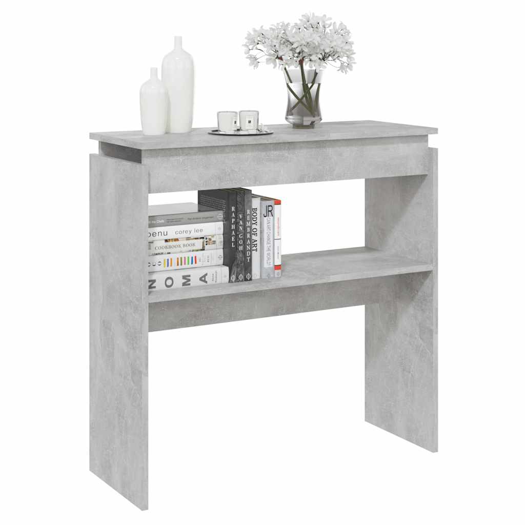 Konzolni stol siva boja betona 80x30x80 cm konstruirano drvo