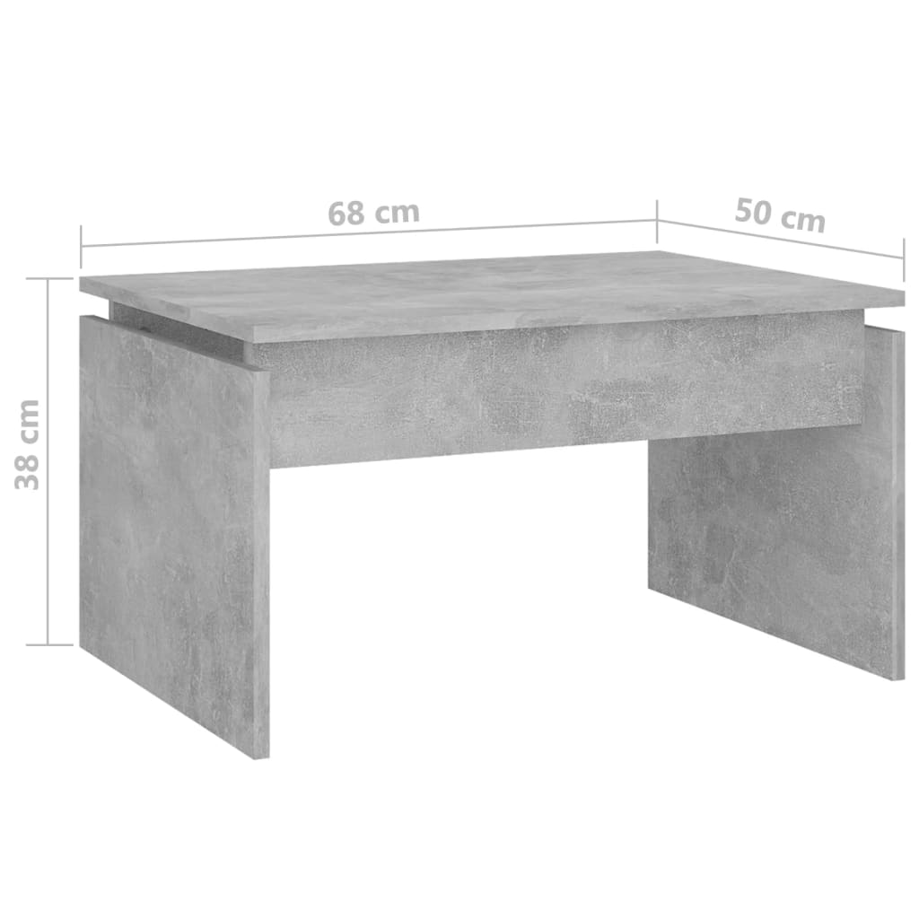 Stolić za kavu boja betona 68 x 50 x 38 cm konstruirano drvo