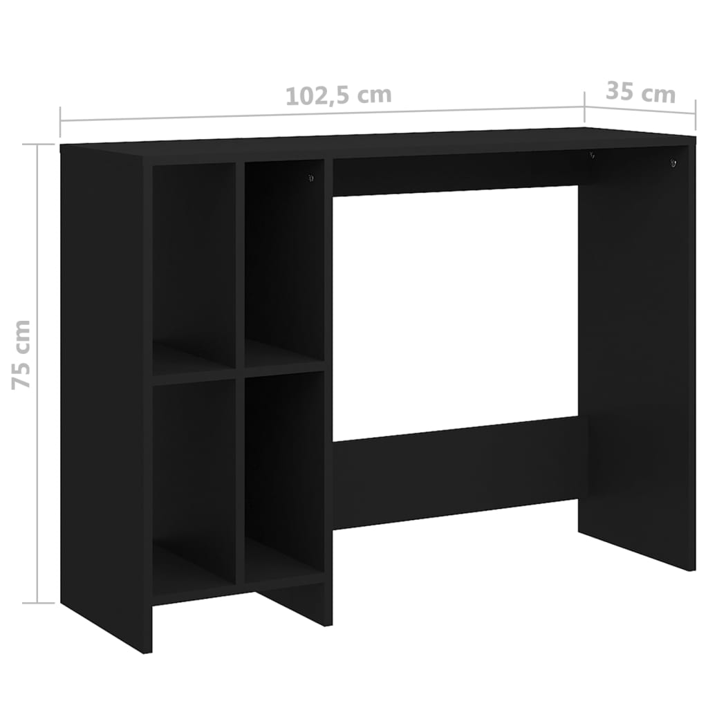 Stol za prijenosno računalo crni 102,5 x 35 x 75 cm drveni