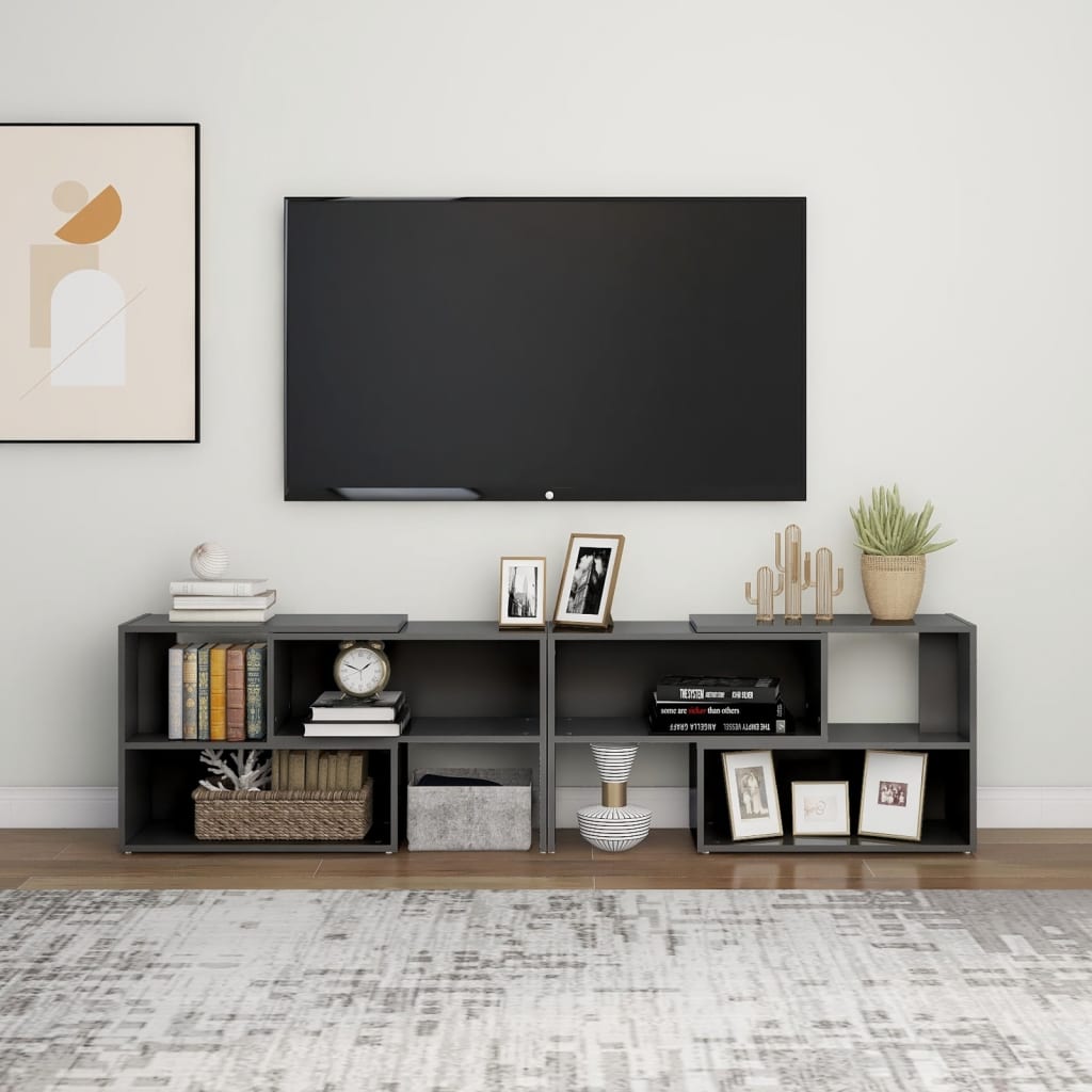 TV ormarić visoki sjaj sivi 149 x 30 x 52 cm konstruirano drvo