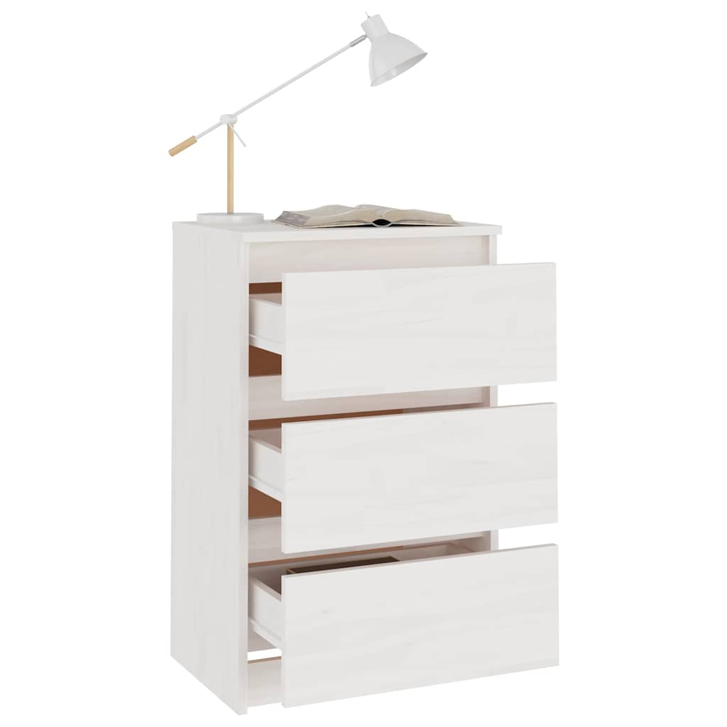 Noćni ormarići 2 kom bijeli 40 x 29,5 x 64 cm masivna borovina