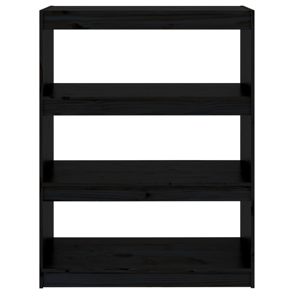 Ormarić za knjige / sobna pregrada crni 80x30x103,5 cm borovina