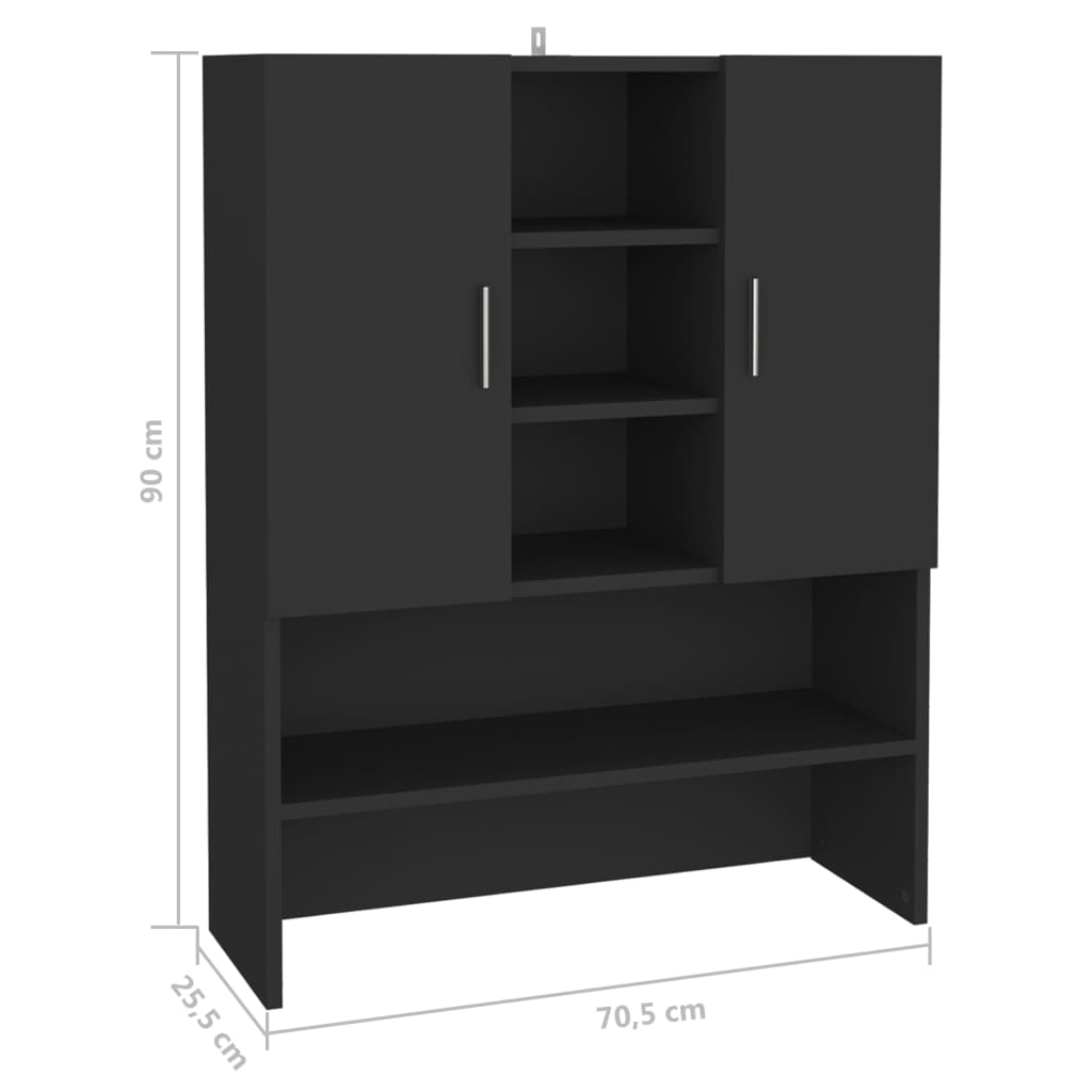 Ormarić za perilicu rublja crni 70,5 x 25,5 x 90 cm