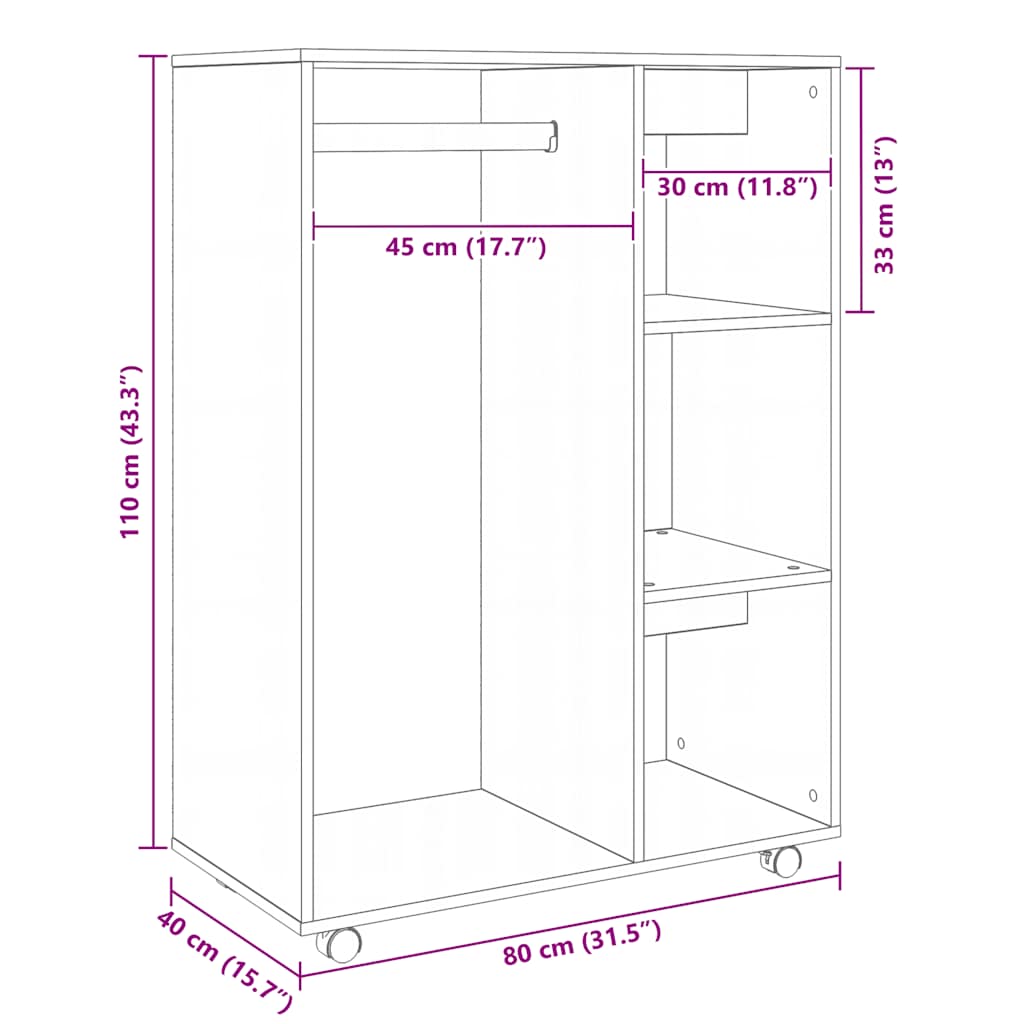 Ormar crni 80 x 40 x 110 cm od konstruiranog drva
