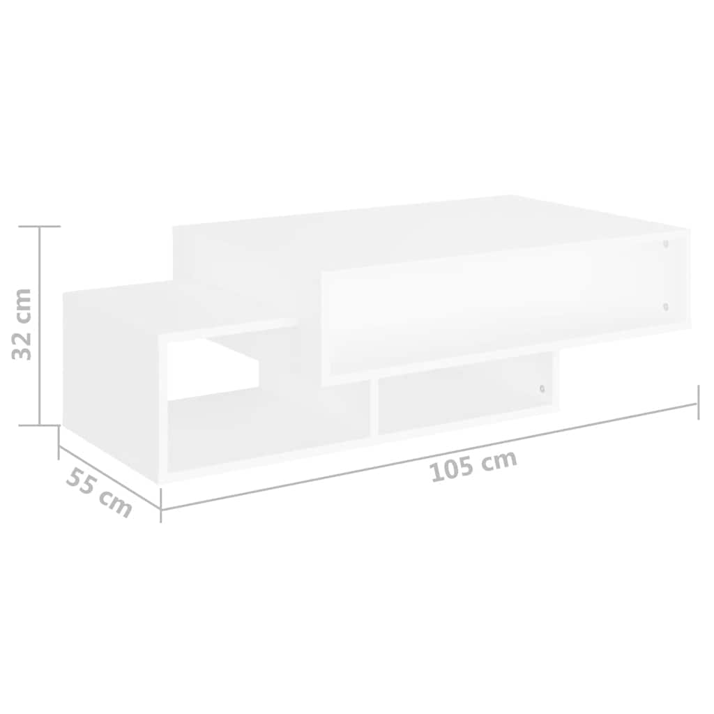 Stolić za kavu bijeli 105 x 55 x 32 cm od konstruiranog drva