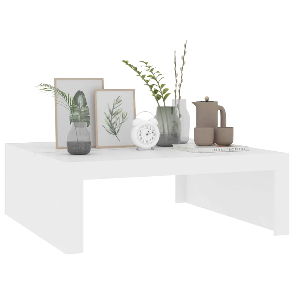 Stolić za kavu bijeli 100 x 100 x 35 cm od konstruiranog drva