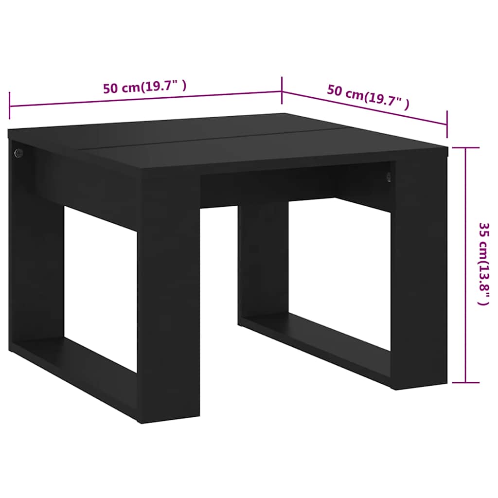 Bočni stolić crni 50 x 50 x 35 cm od konstruiranog drva