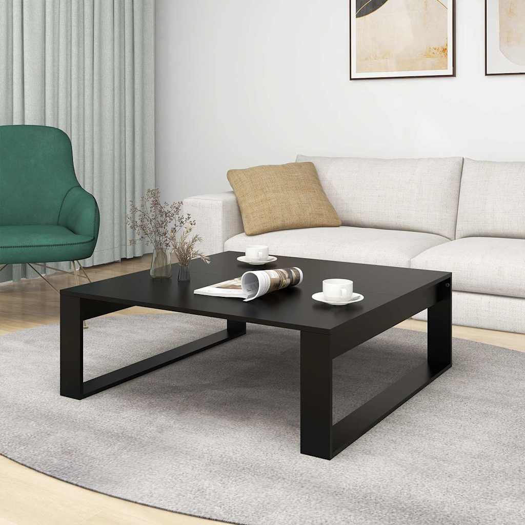 Stolić za kavu crni 100 x 100 x 35 cm od konstruiranog drva