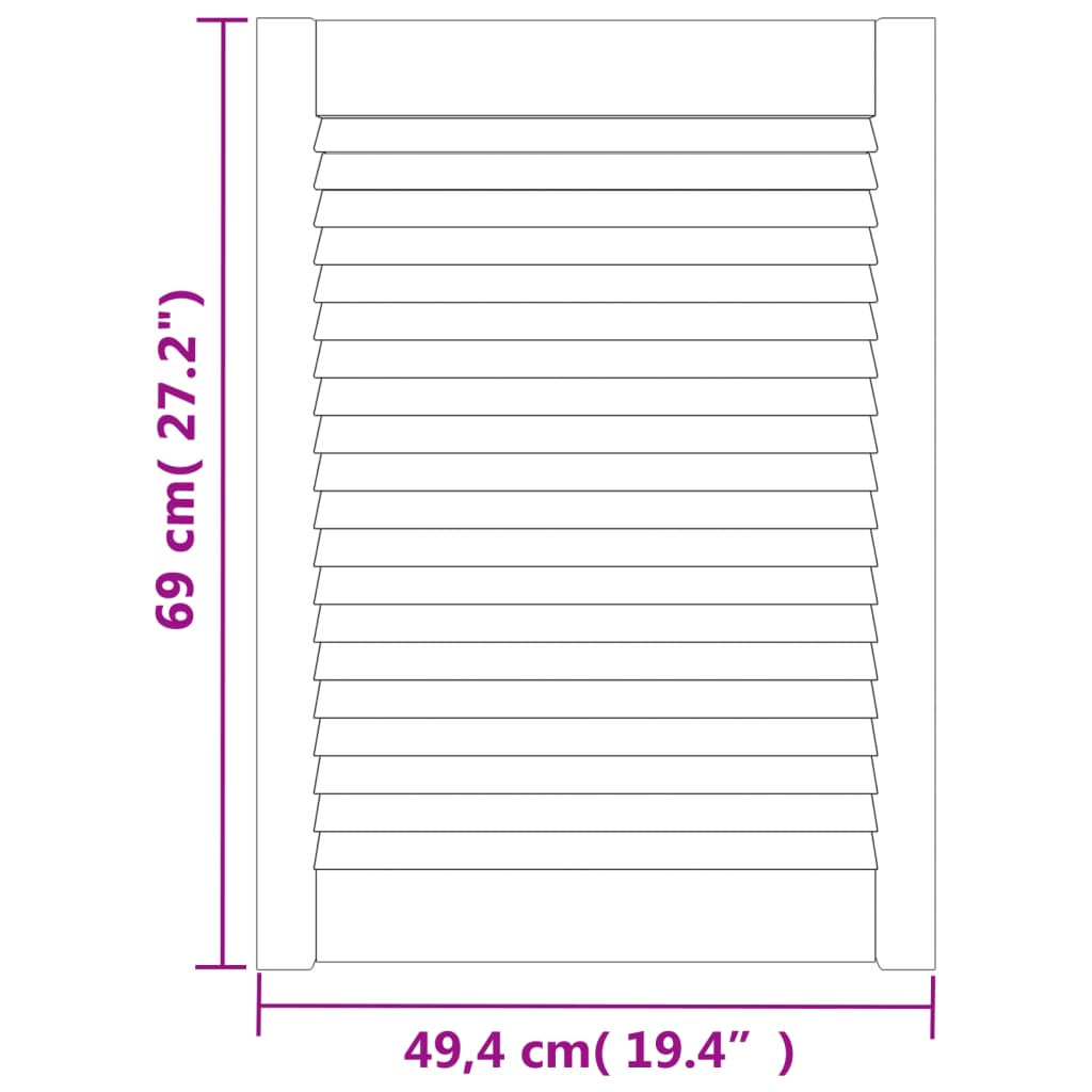Vrata za ormarić rešetkasta 2 kom bijela 69 x 49,4 cm borovina