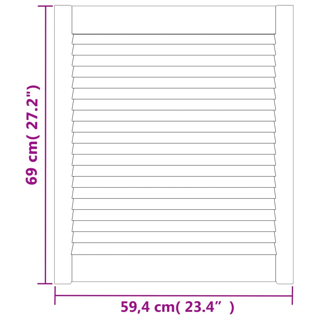Vrata za ormarić rešetkasta 2 kom bijela 69 x 59,4 cm borovina