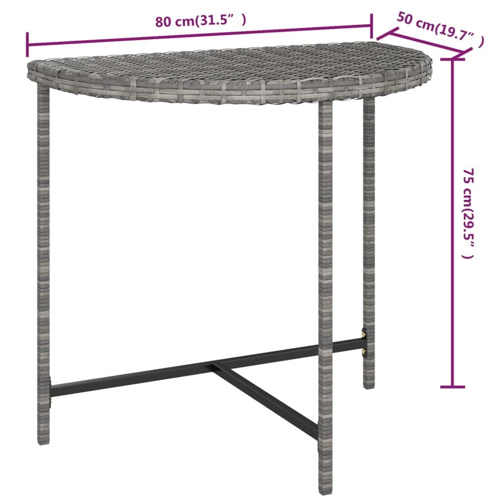 Vrtni stol sivi 80 x 50 x 75 cm od poliratana