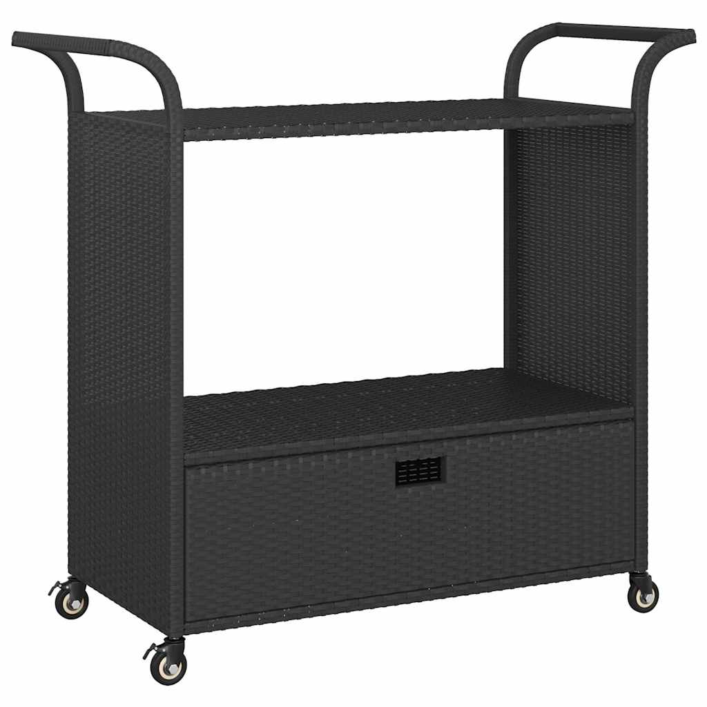 Barska kolica s ladicom crna 100 x 45 x 97 cm od poliratana