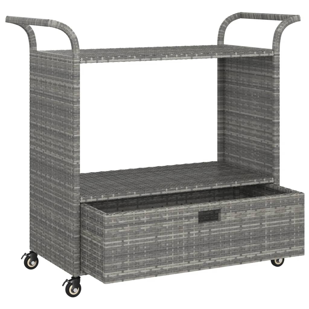 Barska kolica s ladicom siva 100 x 45 x 97 cm od poliratana