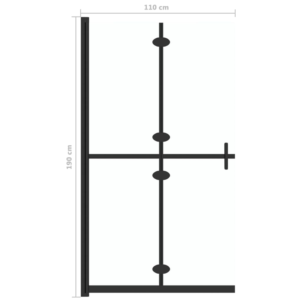 Sklopiva pregrada za tuširanje prozirna ESG staklo 110 x 190 cm