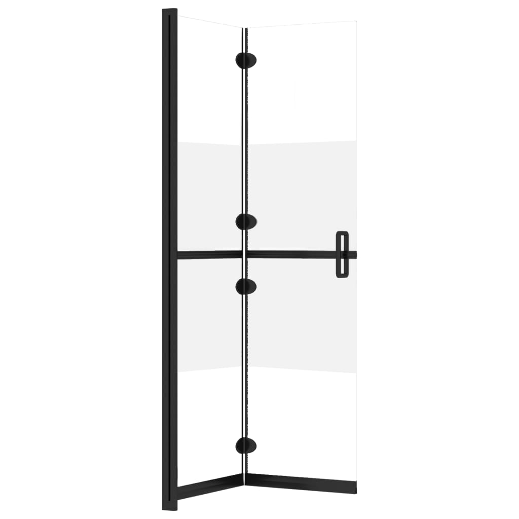Sklopiva pregrada za tuš napola matirano ESG staklo 80 x 190 cm
