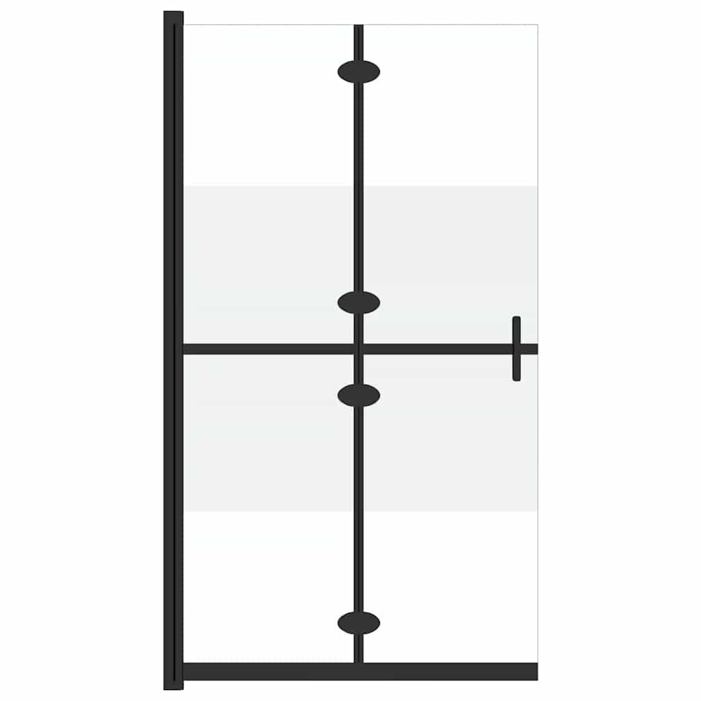 Sklopiva pregrada za tuš napola matirano staklo ESG 100x190 cm