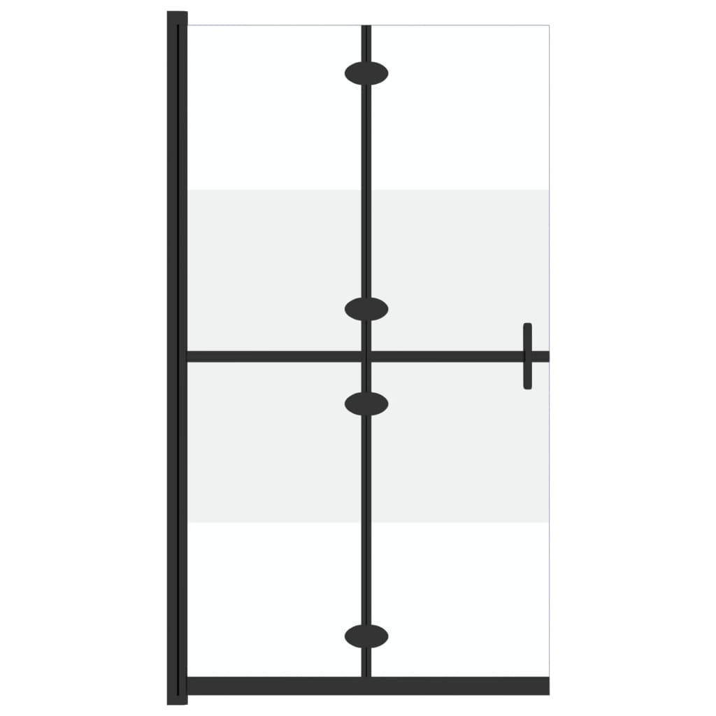 Sklopiva pregrada za tuš napola matirano ESG staklo 110x190 cm