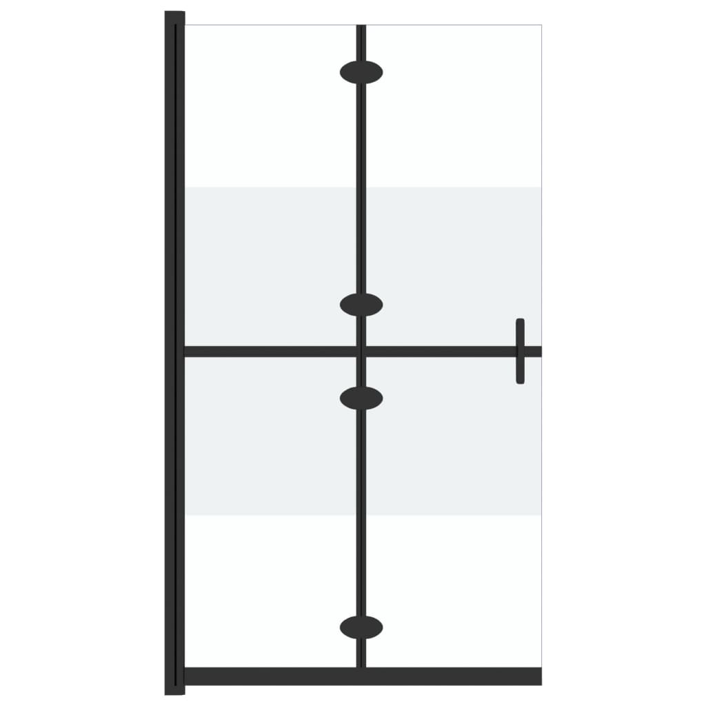Sklopiva pregrada za tuš napola matirano staklo ESG 120x190 cm