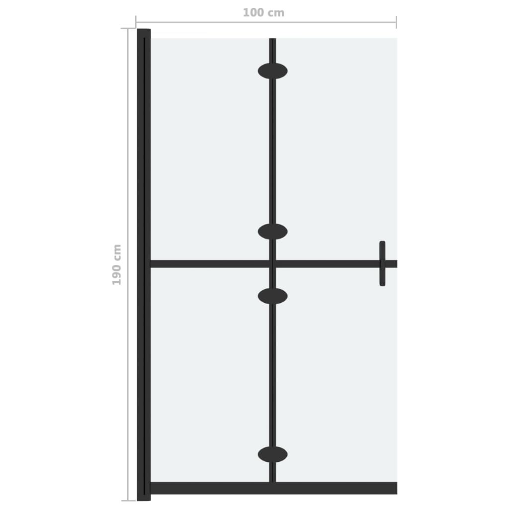 Sklopiva pregrada za tuš matirano staklo ESG 100 x 190 cm