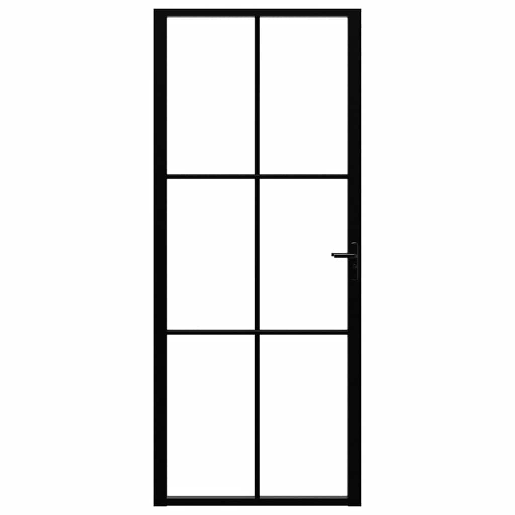 Sobna vrata od stakla ESG i aluminija 83 x 201,5 cm crna