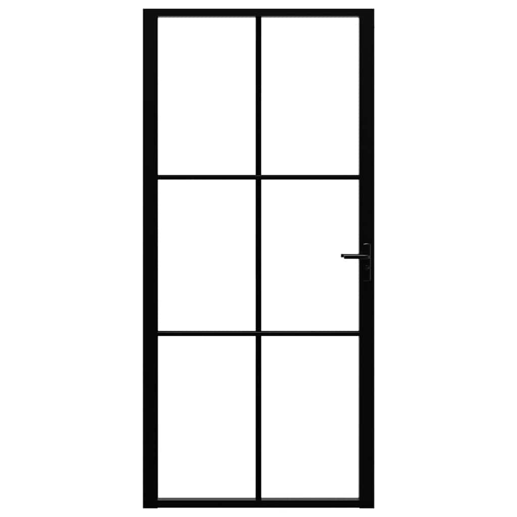 Sobna vrata od stakla ESG i aluminija 93 x 201,5 cm crna