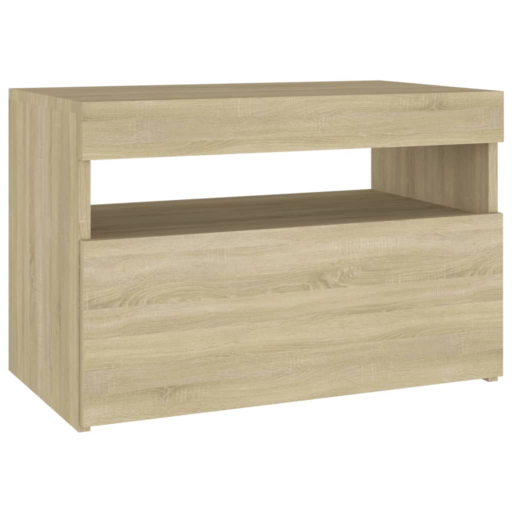 Noćni ormarić LED boja hrasta sonome 60 x 35 x 40 cm drveni