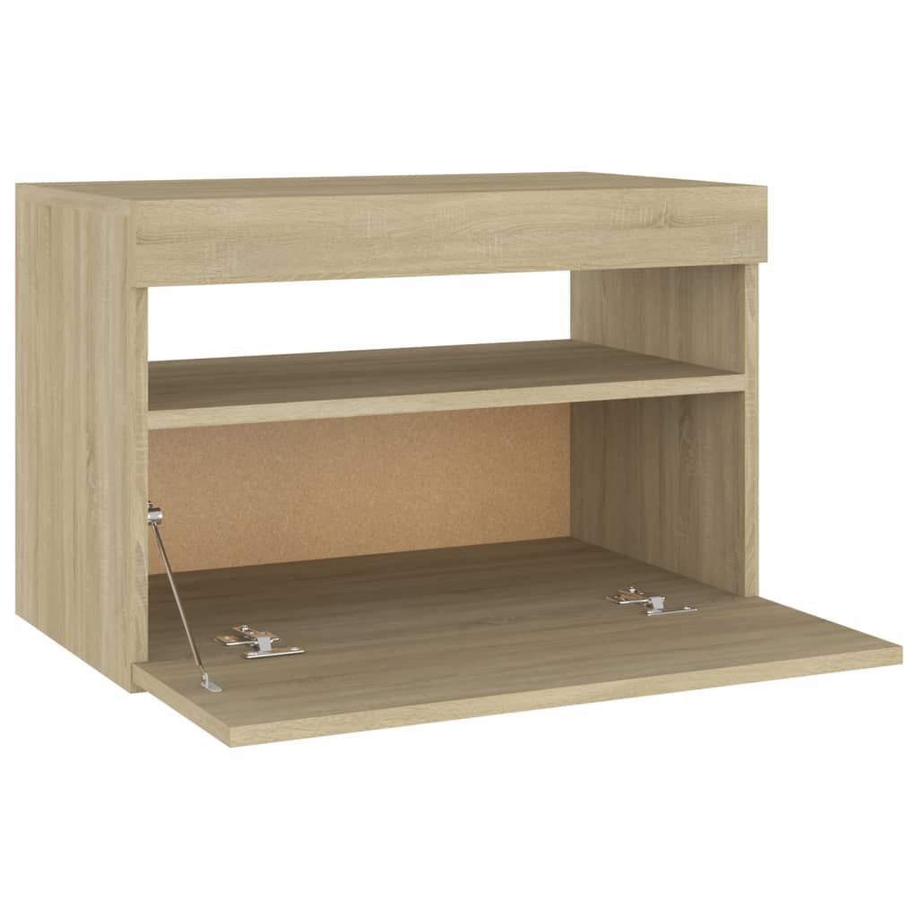 Noćni ormarić LED boja hrasta sonome 60 x 35 x 40 cm drveni