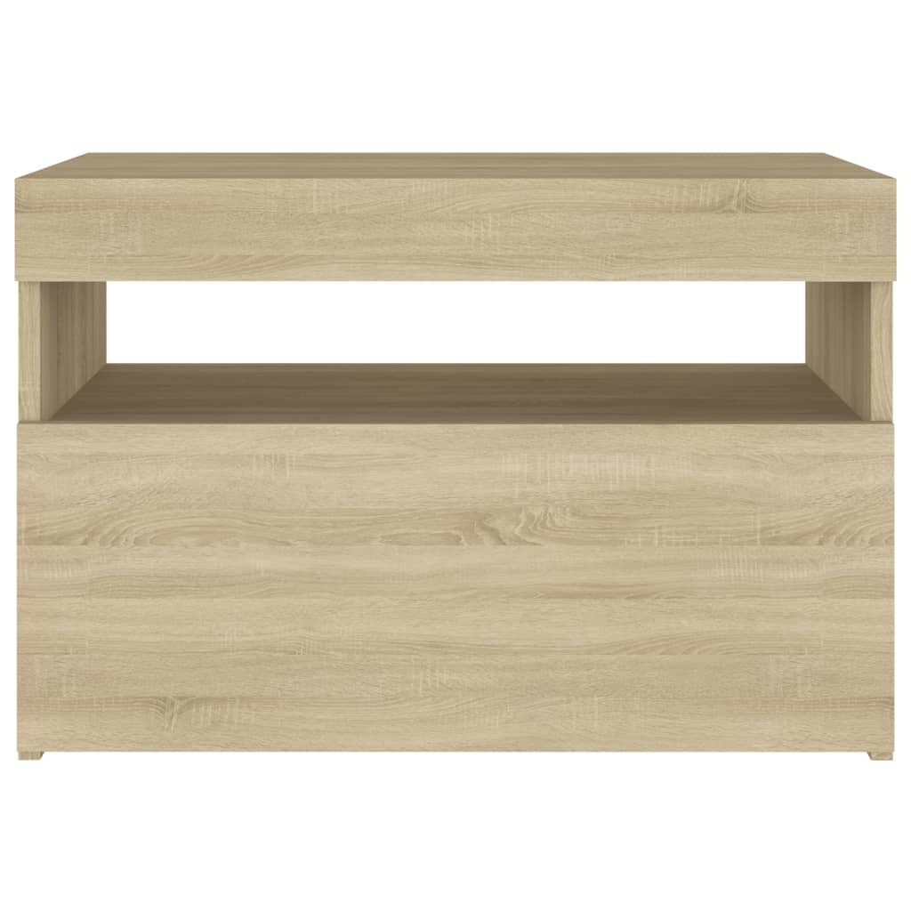 Noćni ormarić s LED svjetlima 2 kom boja hrasta 60 x 35 x 40 cm