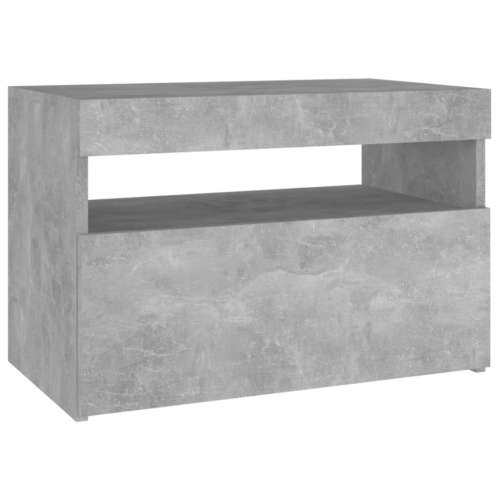 Noćni ormarić LED 2 kom siva boja betona 60x35x40 cm od iverice