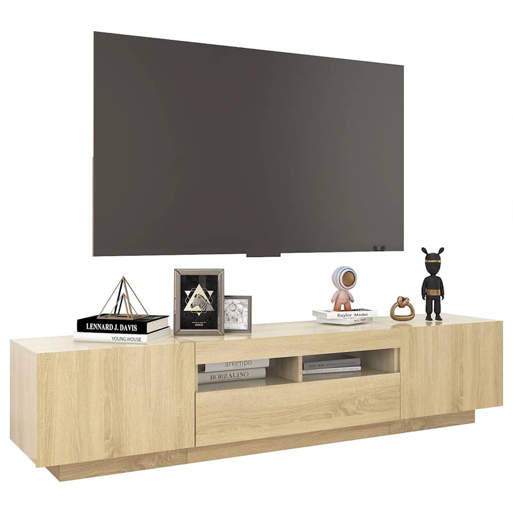 TV ormarić s LED svjetlima boja hrasta sonome 180 x 35 x 40 cm
