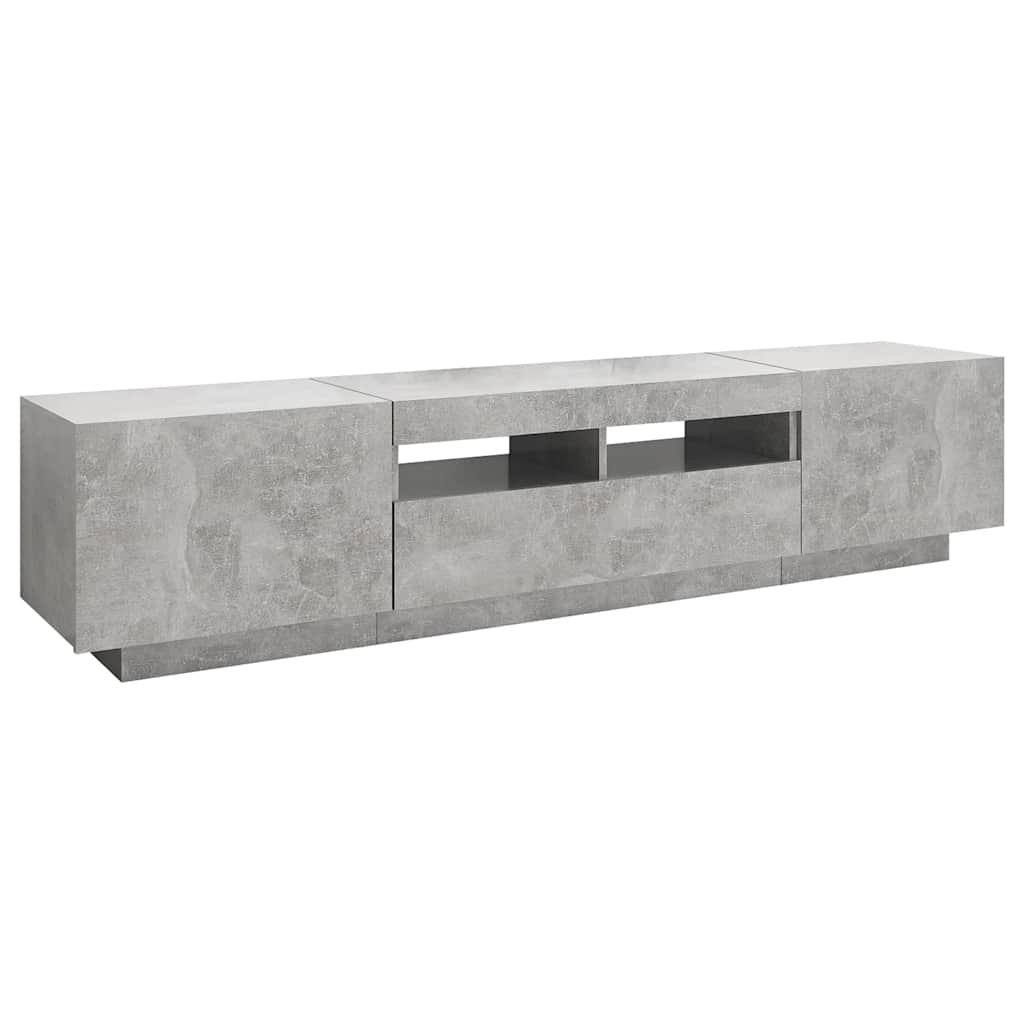 TV ormarić s LED svjetlima siva boja betona 180 x 35 x 40 cm