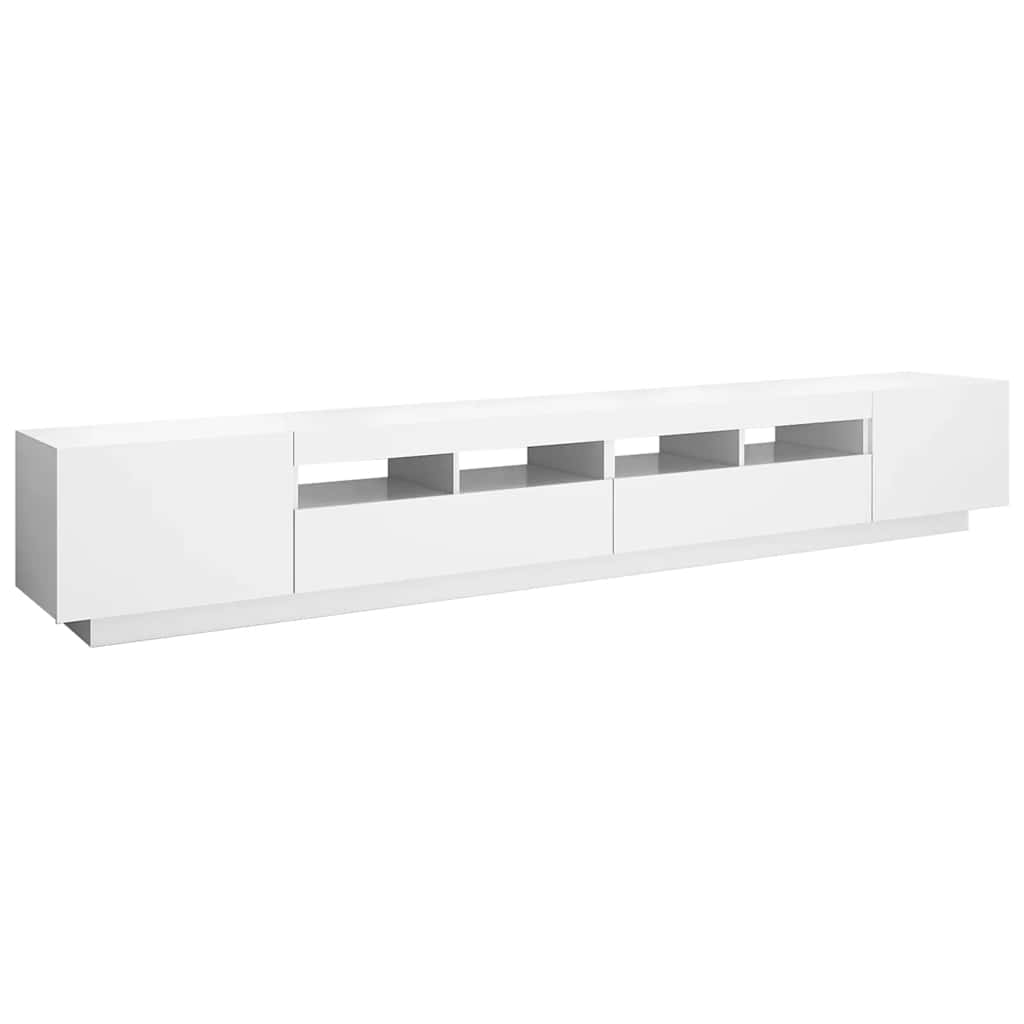 TV ormarić s LED svjetlima bijeli 260 x 35 x 40 cm