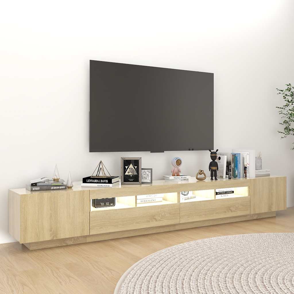 TV ormarić s LED svjetlima boja hrasta sonome 260 x 35 x 40 cm