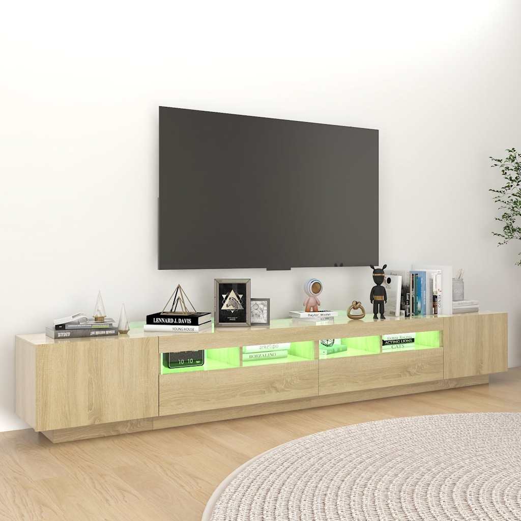 TV ormarić s LED svjetlima boja hrasta sonome 260 x 35 x 40 cm
