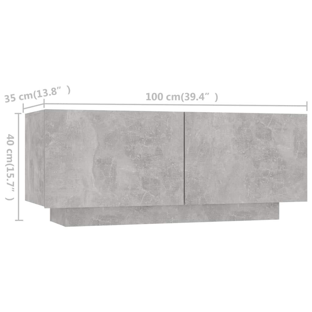 TV ormarić s LED svjetlima siva boja betona 300 x 35 x 40 cm