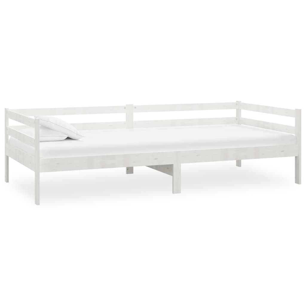 Dnevni ležaj od masivne borovine bijeli 90 x 200 cm